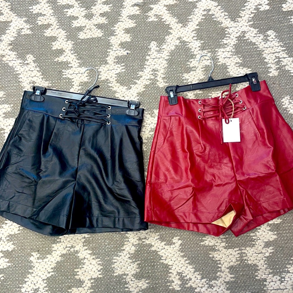 Pleather shorts